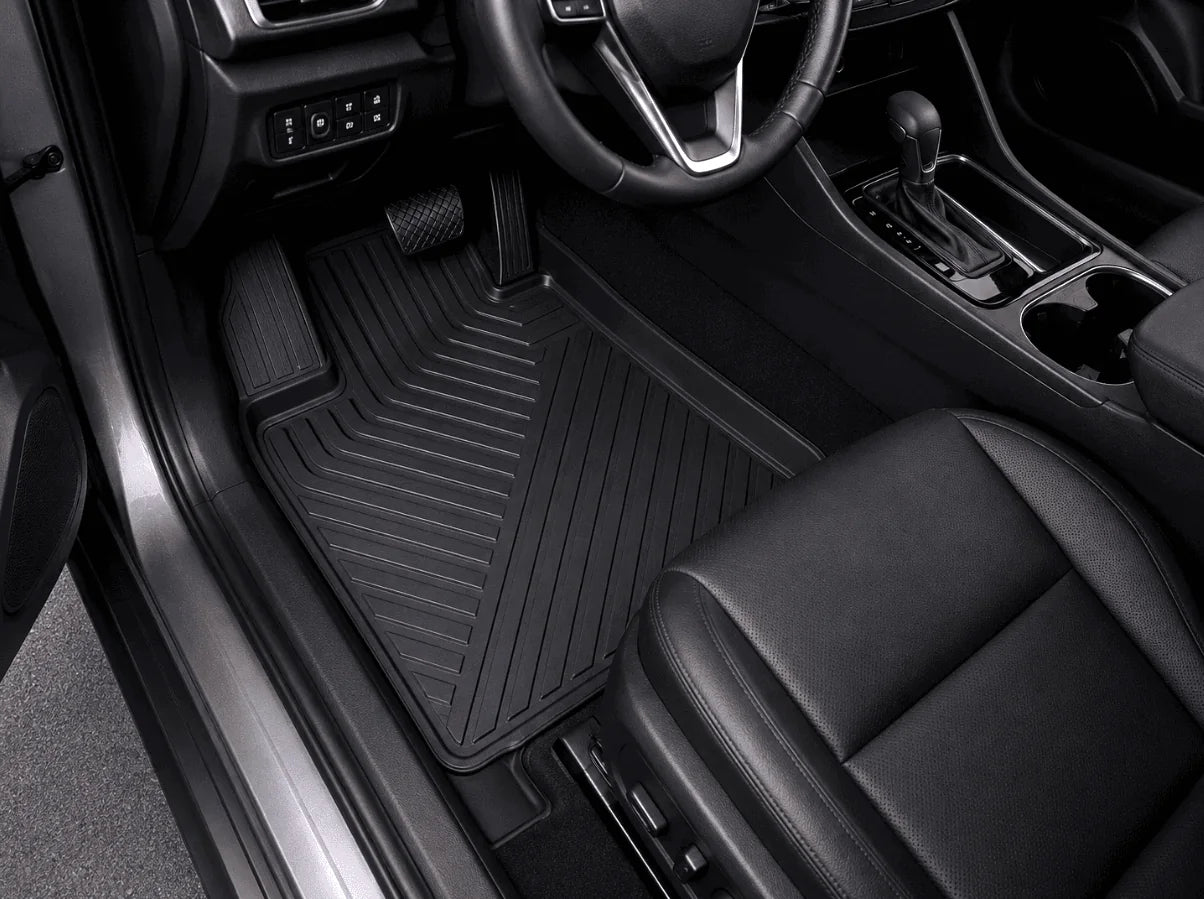 KAVERE 3D floor liner installed in a right-hand-drive car